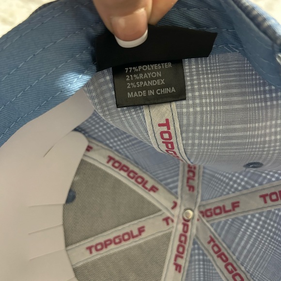Top Golf Light Blue Preppy Plaid Sporty Athletic Graphic Golf Cap Hat NWoT  H - Picture 6 of 9